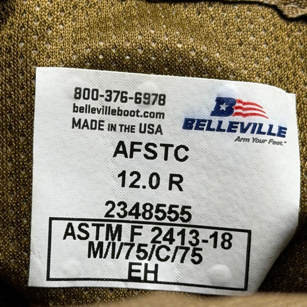 Belleville AFSTC Coyote Brown Suede Steel Toe Military Flight Boots Mens 12 R